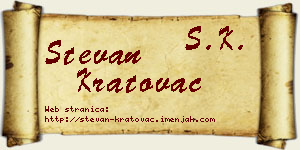 Stevan Kratovac vizit kartica